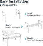 Outdoor Bench Garden with Anti-Rust Aluminium Steel Metal