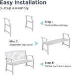 Outdoor Bench Garden with Anti-Rust Aluminium Steel Metal