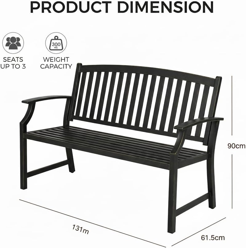 Outdoor Bench Garden with Anti-Rust Aluminium Steel Metal