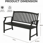 Outdoor Bench Garden with Anti-Rust Aluminium Steel Metal