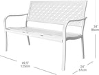 Outdoor Bench Garden with Anti-Rust Aluminium Steel Metal