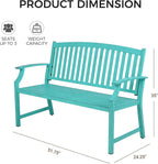Outdoor Bench Garden with Anti-Rust Aluminium Steel Metal