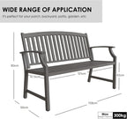 Outdoor Bench Garden with Anti-Rust Aluminium Steel Metal