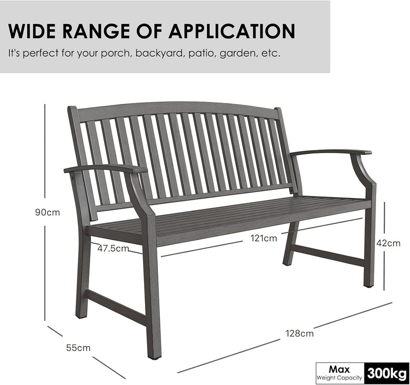 Outdoor Bench Garden with Anti-Rust Aluminium Steel Metal