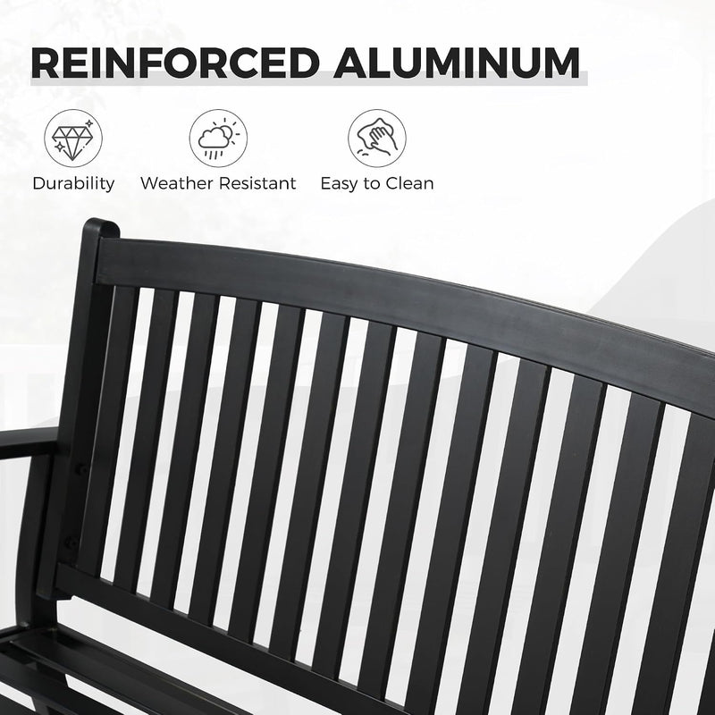 Outdoor Bench Garden with Anti-Rust Aluminium Steel Metal