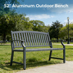 Outdoor Bench Garden with Anti-Rust Aluminium Steel Metal