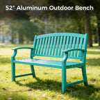 Outdoor Bench Garden with Anti-Rust Aluminium Steel Metal
