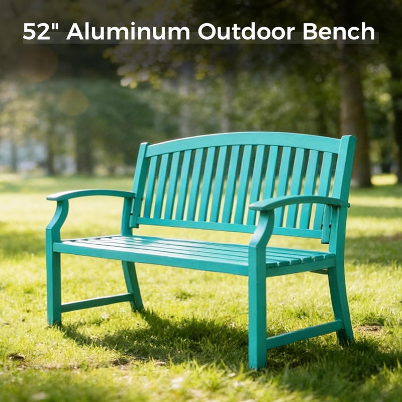 Outdoor Bench Garden with Anti-Rust Aluminium Steel Metal