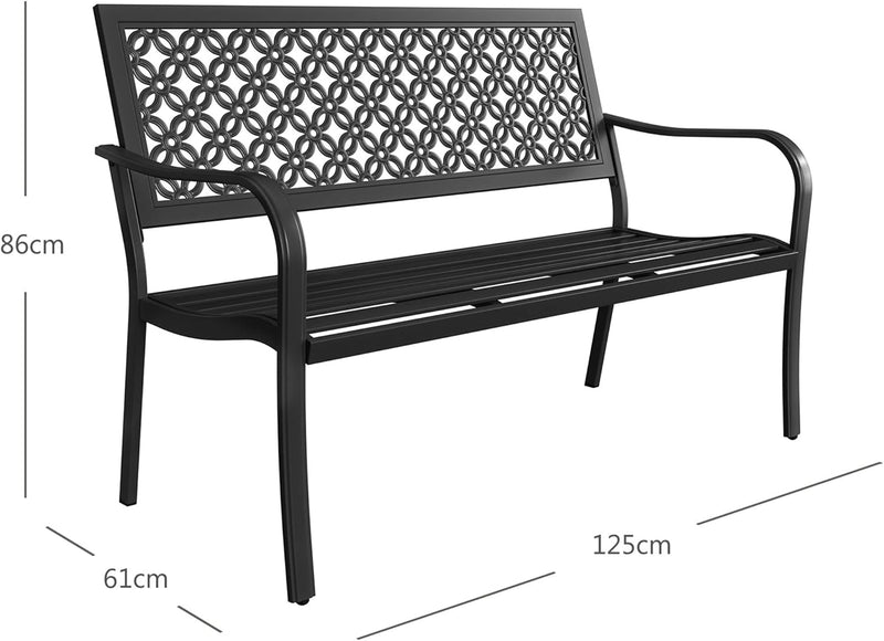 Outdoor Bench Garden with Anti-Rust Aluminium Steel Metal