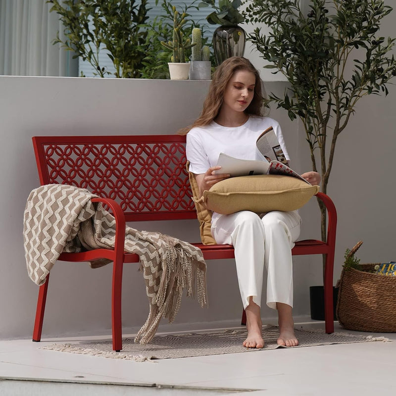 Outdoor Bench Garden with Anti-Rust Aluminium Steel Metal