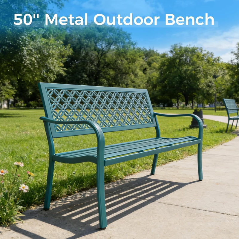 Outdoor Bench Garden with Anti-Rust Aluminium Steel Metal
