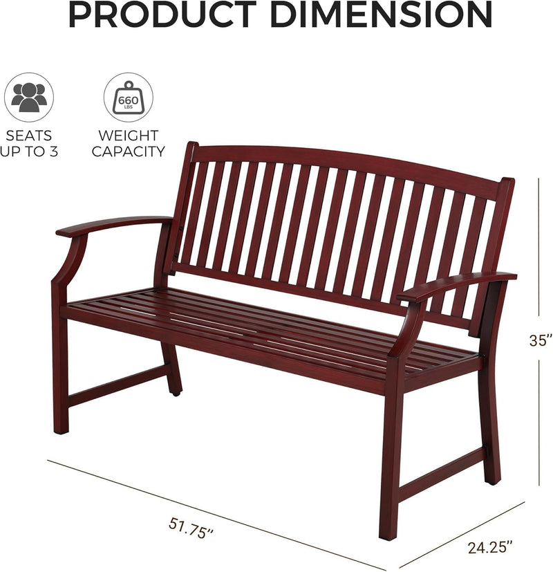 Outdoor Bench Garden with Anti-Rust Aluminium Steel Metal