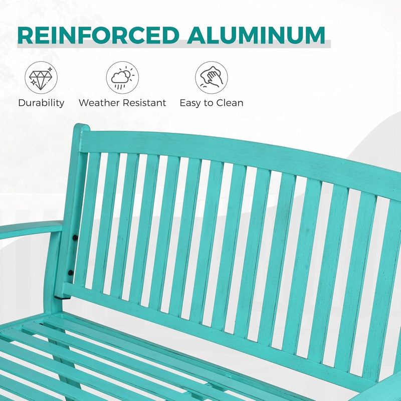 Outdoor Bench Garden with Anti-Rust Aluminium Steel Metal