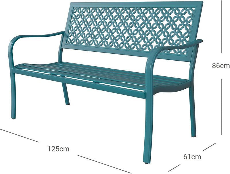 Outdoor Bench Garden with Anti-Rust Aluminium Steel Metal