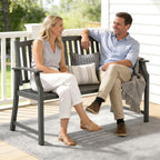 Outdoor Bench Garden with Anti-Rust Aluminium Steel Metal