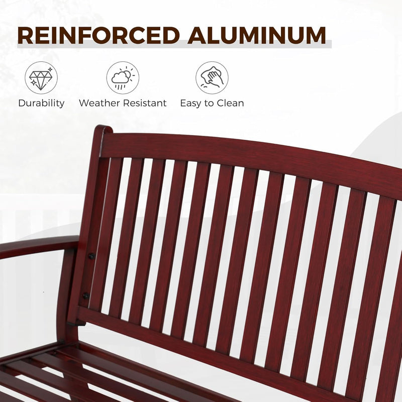 Outdoor Bench Garden with Anti-Rust Aluminium Steel Metal