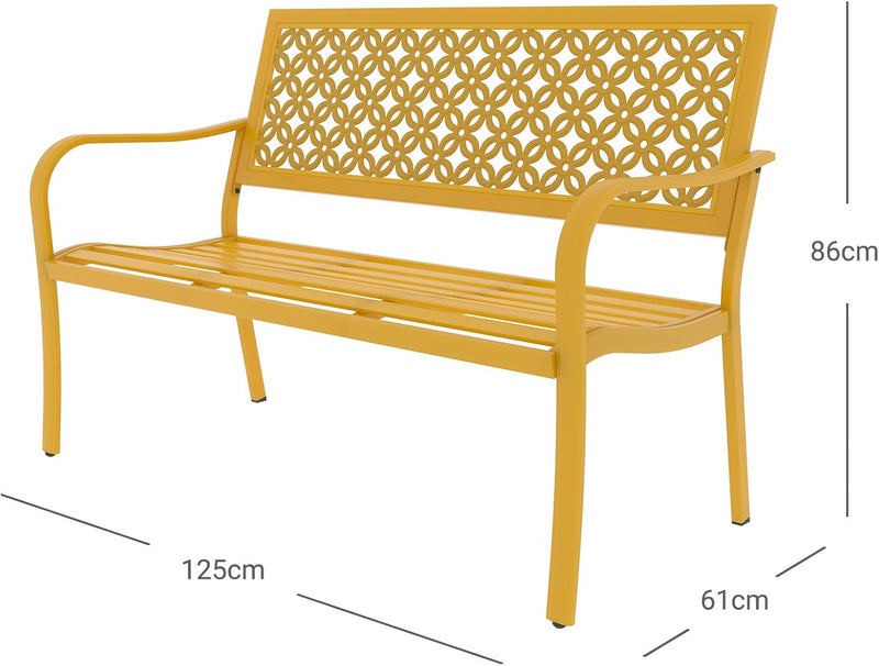 Outdoor Bench Garden with Anti-Rust Aluminium Steel Metal