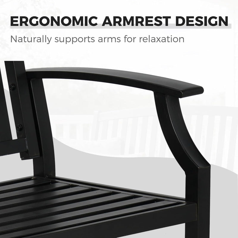 Outdoor Bench Garden with Anti-Rust Aluminium Steel Metal