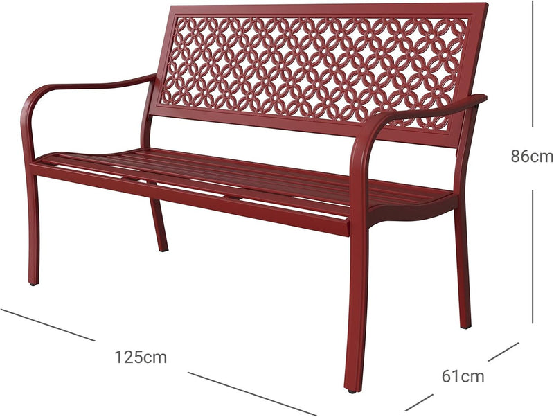 Outdoor Bench Garden with Anti-Rust Aluminium Steel Metal