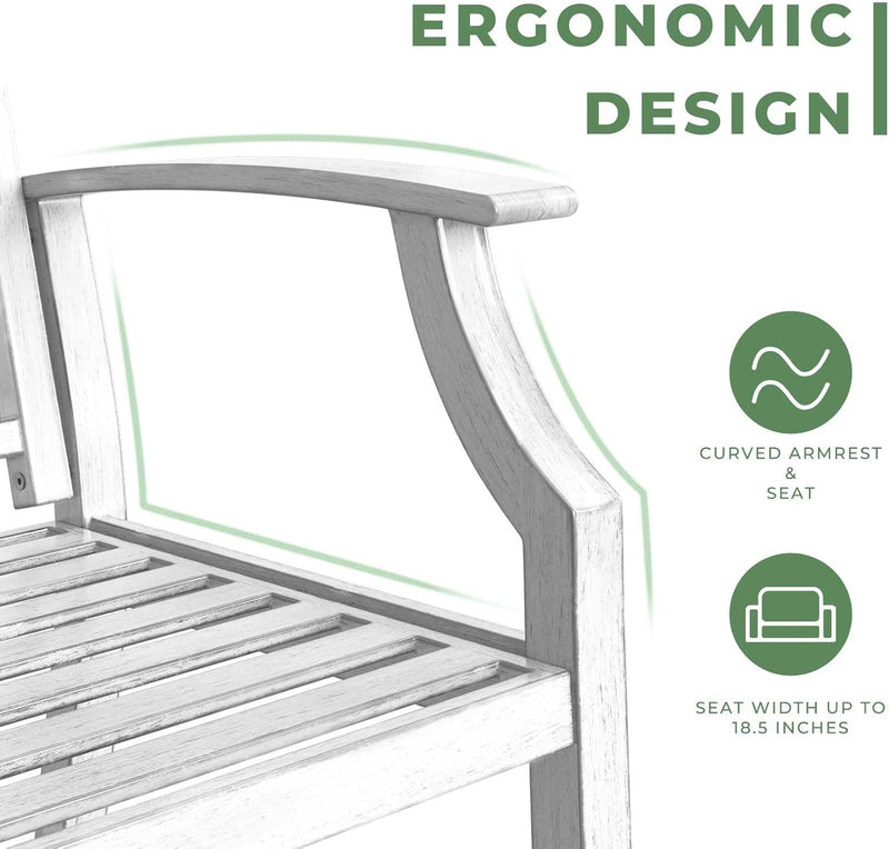Outdoor Bench Garden with Anti-Rust Aluminium Steel Metal