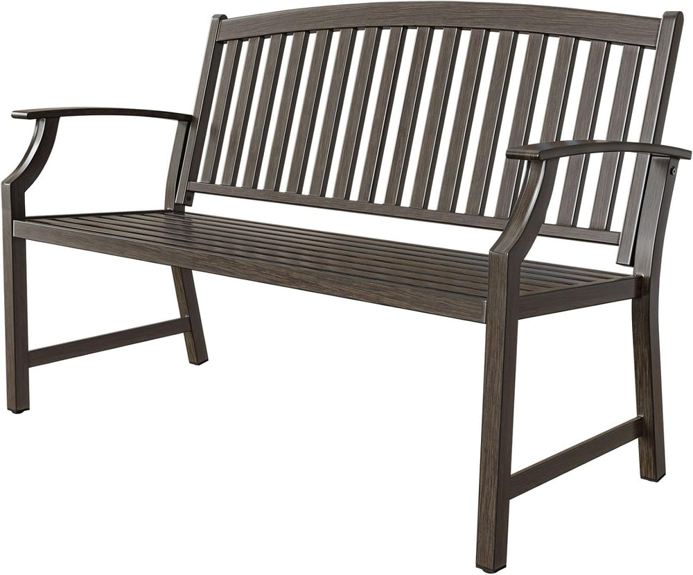 Outdoor Bench Garden with Anti-Rust Aluminium Steel Metal