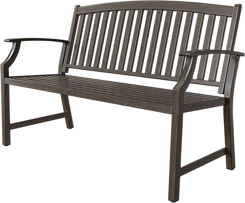 Outdoor Bench Garden with Anti-Rust Aluminium Steel Metal