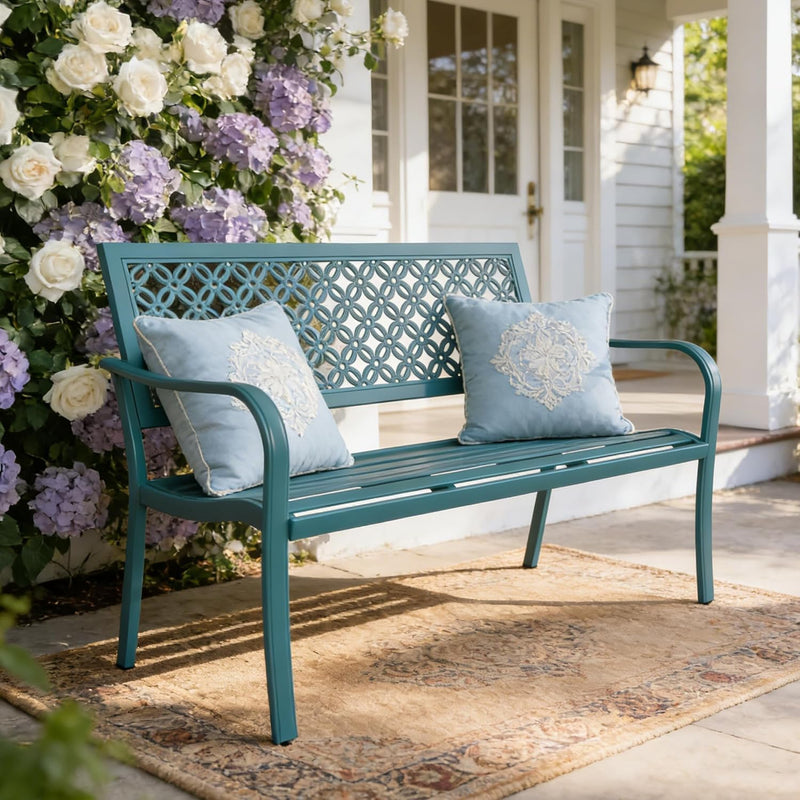 Outdoor Bench Garden with Anti-Rust Aluminium Steel Metal