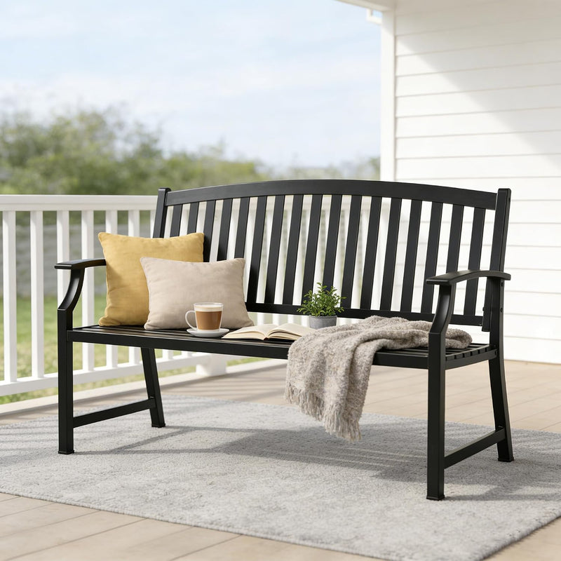 Outdoor Bench Garden with Anti-Rust Aluminium Steel Metal