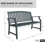 Outdoor Bench Garden with Anti-Rust Aluminium Steel Metal