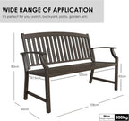 Outdoor Bench Garden with Anti-Rust Aluminium Steel Metal