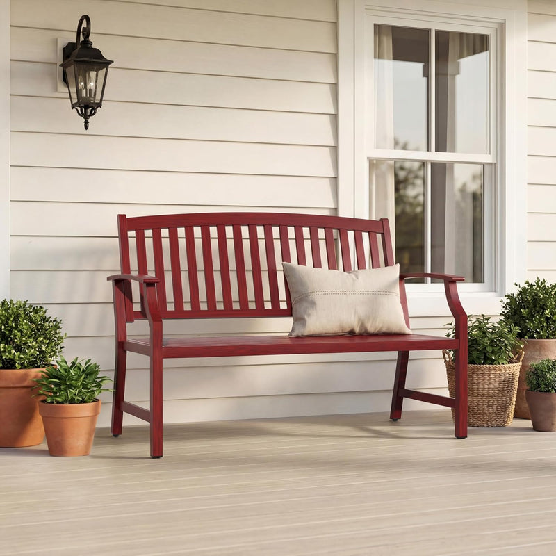 Outdoor Bench Garden with Anti-Rust Aluminium Steel Metal