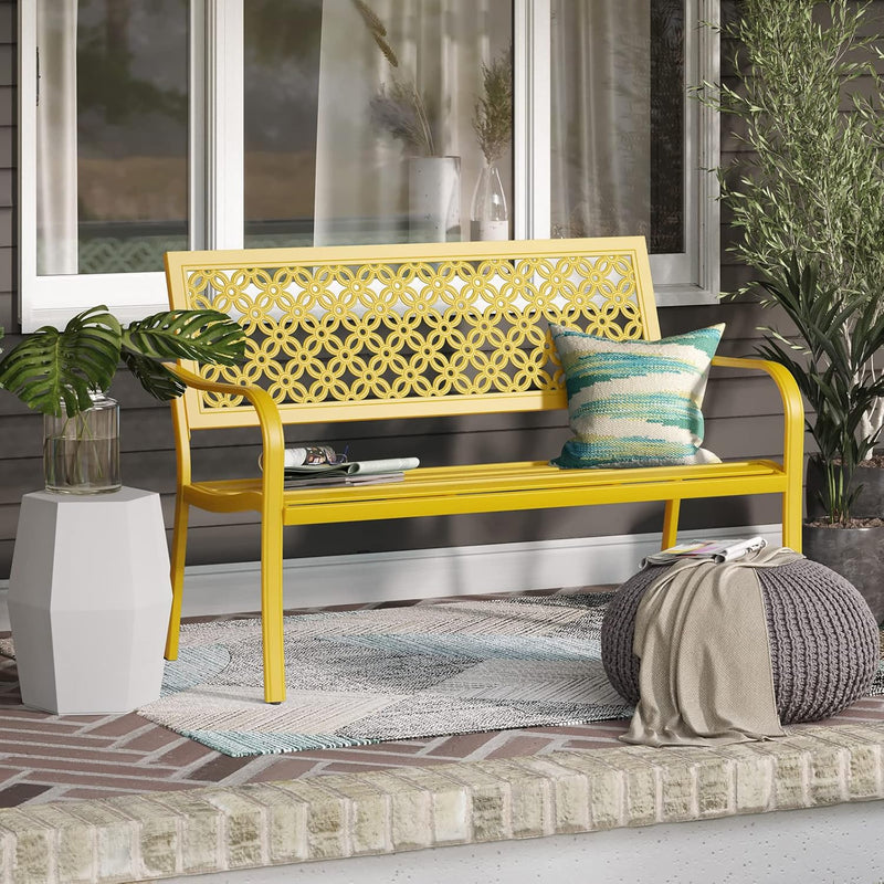 Outdoor Bench Garden with Anti-Rust Aluminium Steel Metal