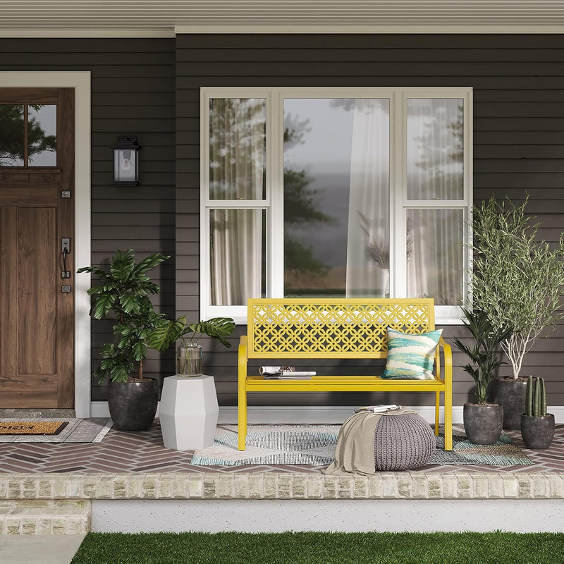 Outdoor Bench Garden with Anti-Rust Aluminium Steel Metal