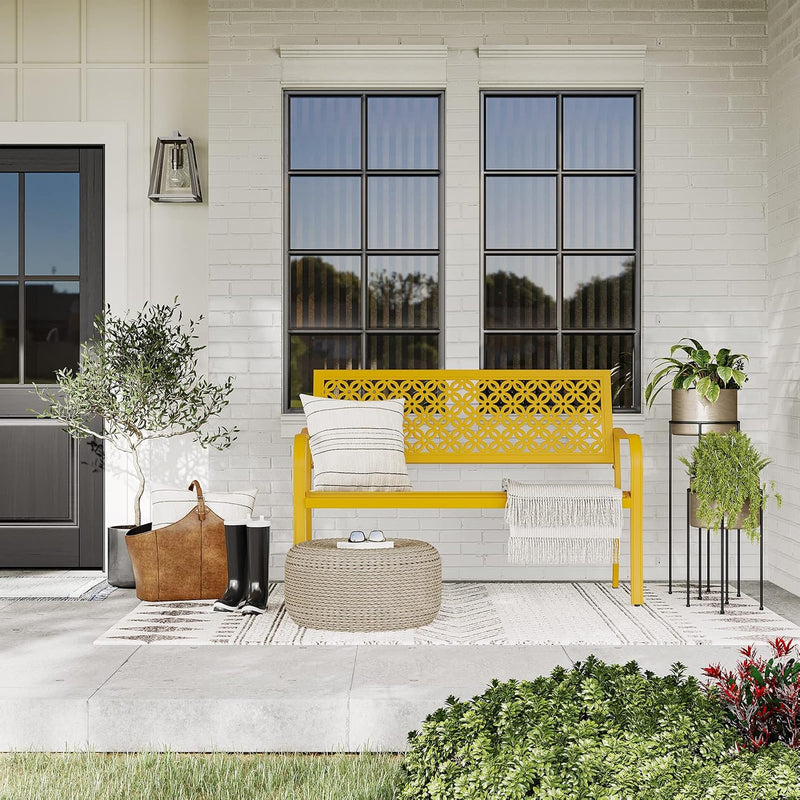 Outdoor Bench Garden with Anti-Rust Aluminium Steel Metal