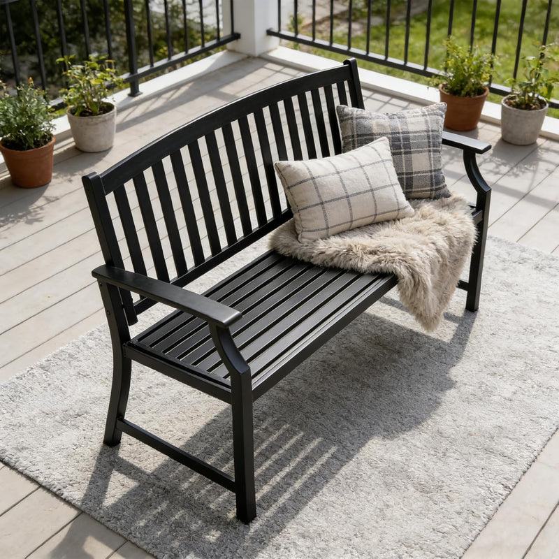 Outdoor Bench Garden with Anti-Rust Aluminium Steel Metal