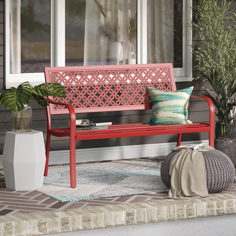 Outdoor Bench Garden with Anti-Rust Aluminium Steel Metal