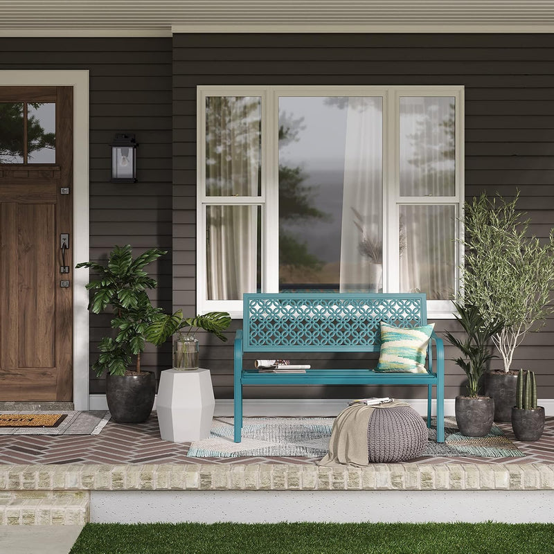 Outdoor Bench Garden with Anti-Rust Aluminium Steel Metal