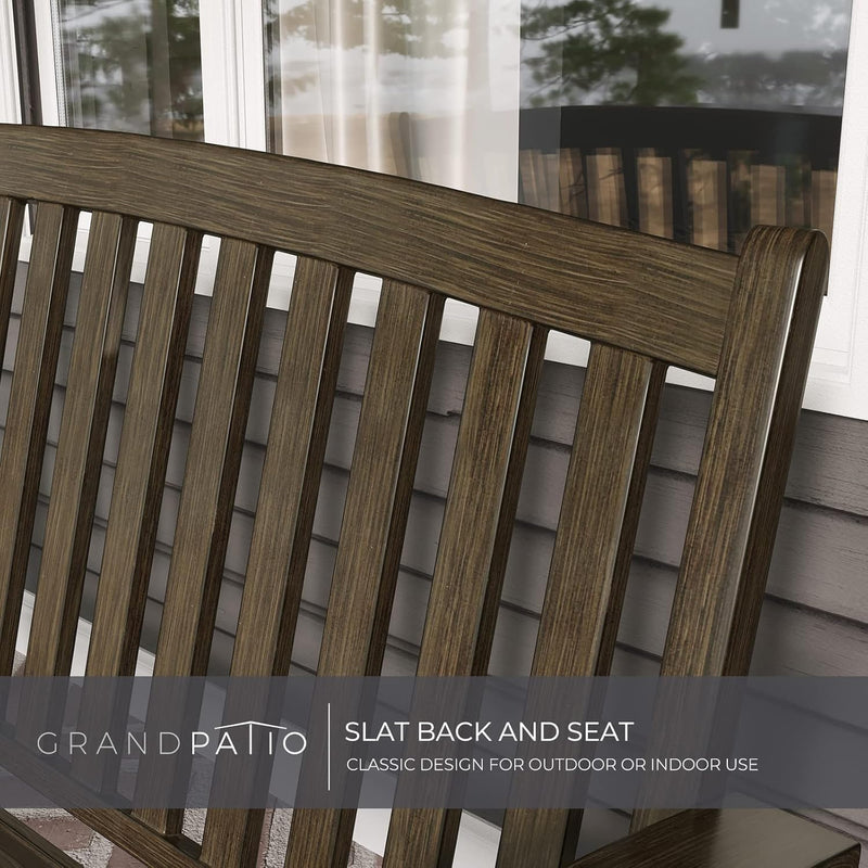 Outdoor Bench Garden with Anti-Rust Aluminium Steel Metal