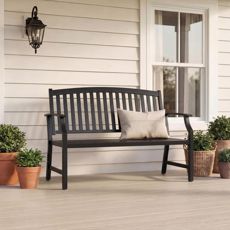 Outdoor Bench Garden with Anti-Rust Aluminium Steel Metal