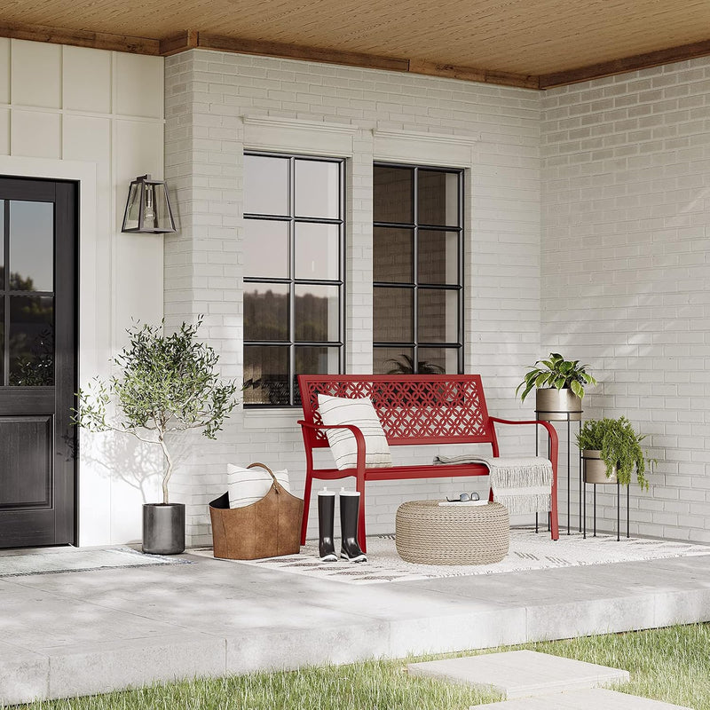 Outdoor Bench Garden with Anti-Rust Aluminium Steel Metal
