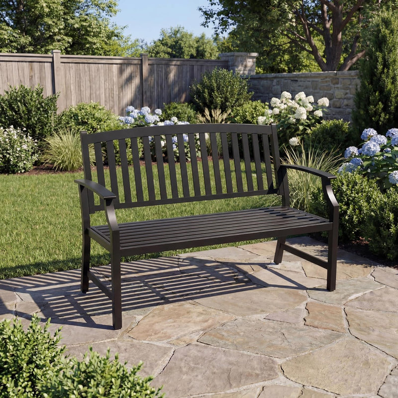 Outdoor Bench Garden with Anti-Rust Aluminium Steel Metal