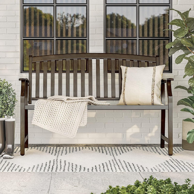 Outdoor Bench Garden with Anti-Rust Aluminium Steel Metal