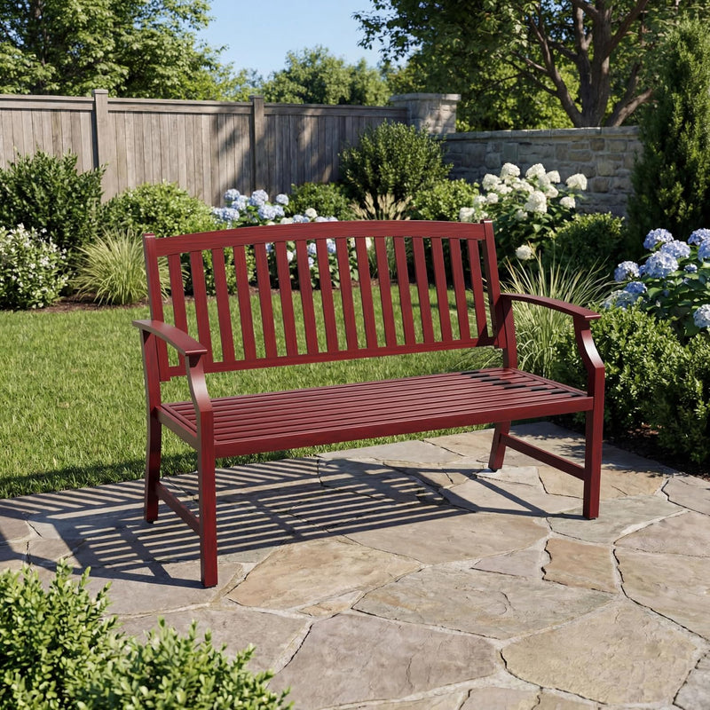 Outdoor Bench Garden with Anti-Rust Aluminium Steel Metal