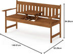 Outdoor Bench Occasional Garden with Back for Patio
