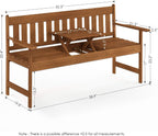 Outdoor Bench Occasional Garden with Back for Patio