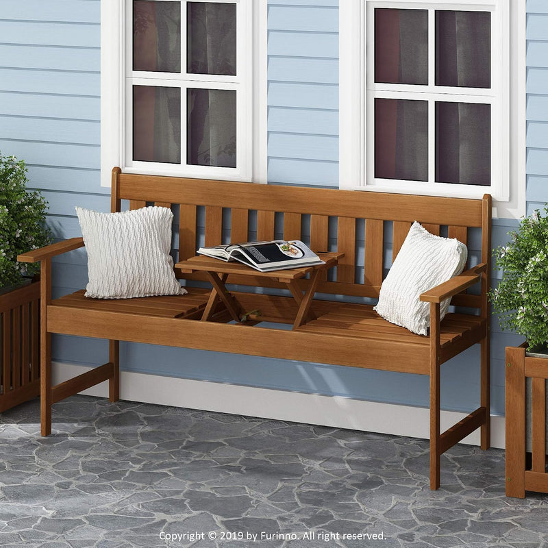 Outdoor Bench Occasional Garden with Back for Patio