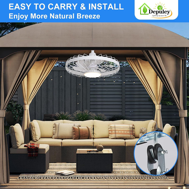 Outdoor Ceiling Fan with Light: 20 Inch Waterproof