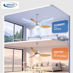 Outdoor Ceiling Fan with Light: 52" Hanging