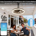 Outdoor Ceiling Fan with Lights Waterproof Gazebo Remote