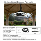 Outdoor Ceiling Fan with Lights Waterproof Gazebo Remote